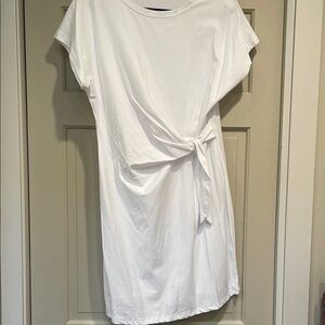 White Tie-Front Dress